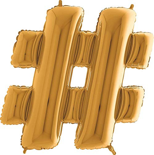 40 "Gold Brief Hashtag Ballon - Folienballon - Party Ballon 40 "Gold Brief Hashtag Ballon - Folienballon - Party Ballon von Toyland