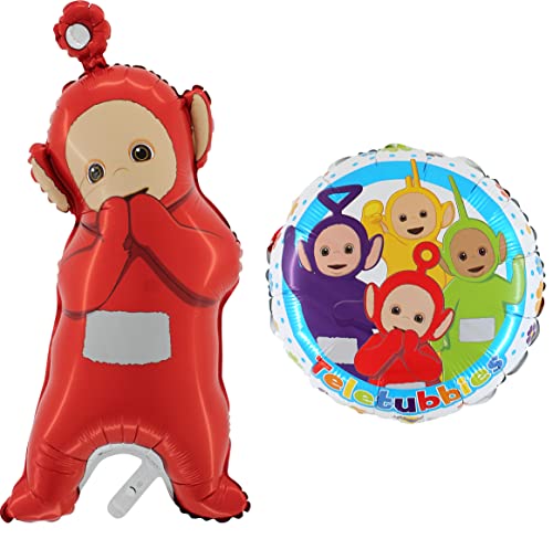 Toyland® 2er-Pack Teletubbies-Luftballons – Runder Charakter-Ballon & Po-Ballon in roter Form – Party-Dekorationen für Kinder von Toyland
