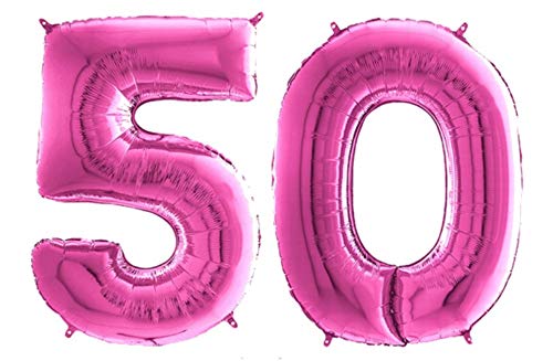 Toyland® 40 "Folien-Nummernballon - Partydekoration Nummern (Pink, Nummer 50) von Toyland