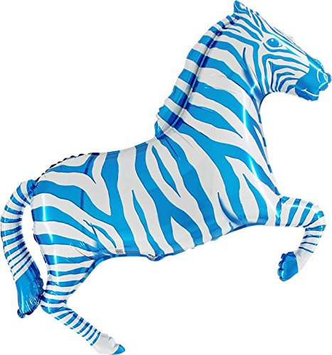 Toyland® 83 cm (33") blau-weißer Folienballon in Zebraform von Toyland
