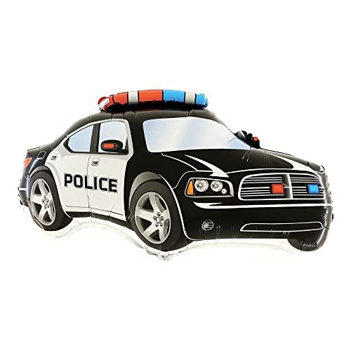 Toyland® Folienballon in Form eines Polizeiautos, 95 cm, Schwarz von Toyland