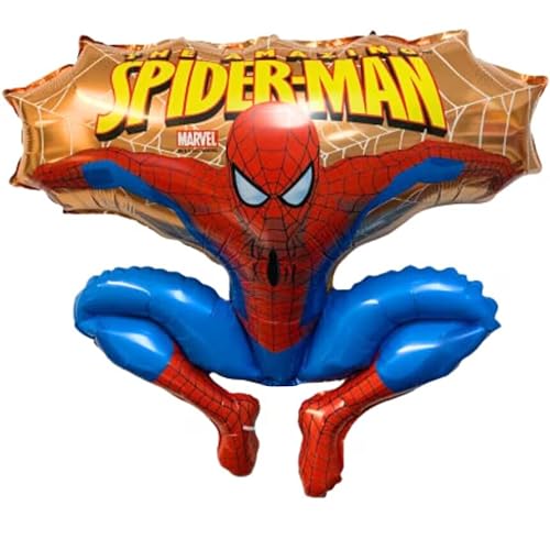 Toyland® 31-Zoll-Folienballons in Form eines springenden Spider-Man-Charakters – Partyballons für Kinder (Gold) von Toyland