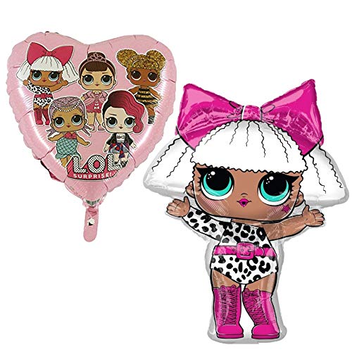 Toyland® LOL Surprise Baby Pink Dotty Herzförmiger Folienballon UND 35 "LOL Surprise Diva Girl Ballon von Toyland