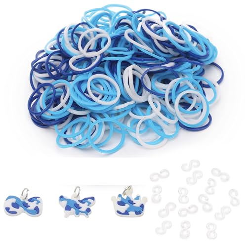 Toyland® Loom Band Nachfüllpackung – 300 Loom Bands mit Clips und Anhängern inklusive (blau) von Toyland