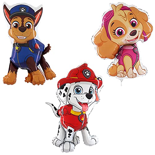 Toyland® Packung mit 3 Paw Patrol Folienballons - Marshall, Skye & Chase Character Folienballons - Kinderpartyballons von Toyland