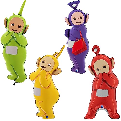 Toyland® Packung mit 4 – 32-Zoll-Folienballons in Teletubbies-Form – Tinky Winky, Dipsy, Lala und Po – Partydekorationen für Kinder von Toyland