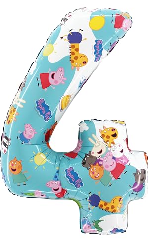 Toyland® Folienballon Peppa Wutz, George & Friends, 66 cm – Kinder-Party-Luftballons – Nummer 1–6 erhältlich von Toyland