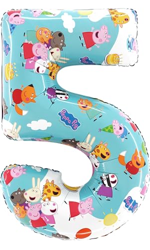 Toyland® Folienballon Peppa Wutz, George & Friends, 66 cm – Kinder-Party-Luftballons – Nummer 1–6 erhältlich von Toyland