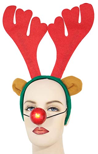 Toyland® Weihnachten Rentier Geweih & Nase - Weihnachtskostüm - Einheitsgröße von Toyland