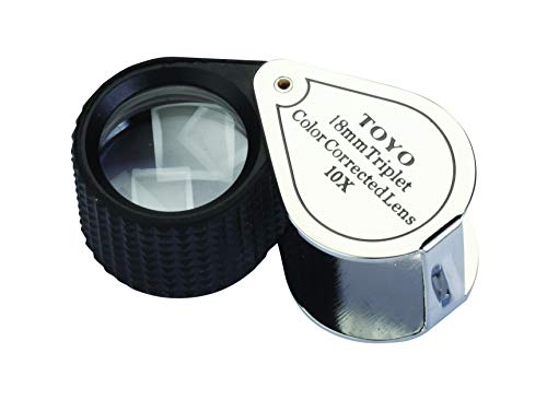 Toyo 10 x 18-C Professionelle Juwelierlupe 10-fache Vergrößerung mit 18 mm Tripletlinse, Chrom von Toyo