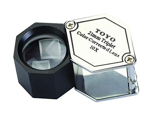 Toyo 10X21-C Professionelle Juwelierlupe, sechseckig, 10-fache Vergrößerung, 21 mm Dreilinse, Chrom Toyo 10X21-C Professionelle Juwelierlupe, sechseckig, 10-fache Vergrößerung, 21 mm Dreilinse, Chrom von Toyo