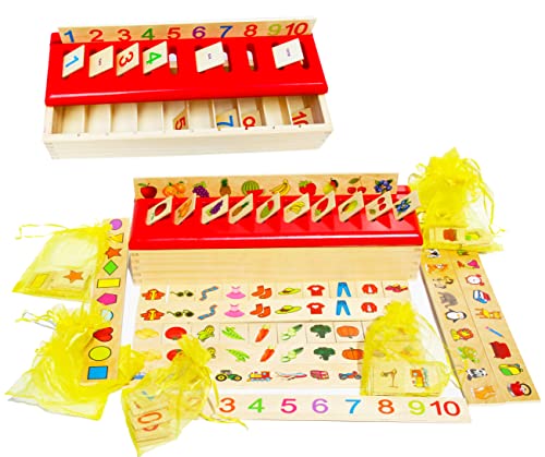 Toys of Wood Oxford Montessori Lernspielzeug - Sortieren, Vergleichen und Lernen - 8 Objektkategorien - Sortierbox für Kinder von Toys of Wood Oxford