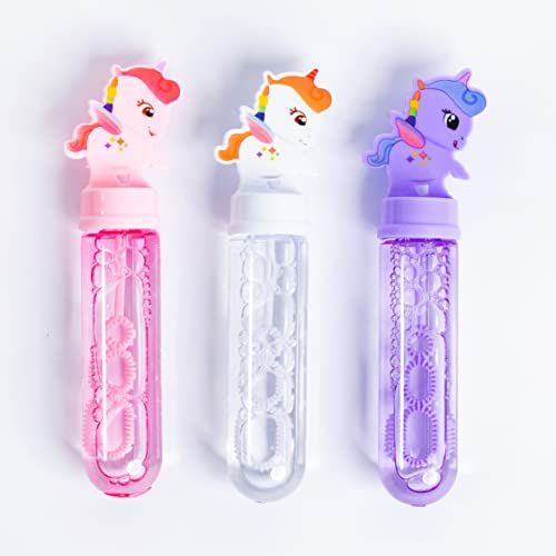 Toyseum 24 x Einhorn Seifenblasen für Mädchen Partytüten, Blasenfüller für Motto Einhorn Partys, Multi Favors Bubble Stäbe, 24 Stück (3 einzigartige Farben)) von Toyseum