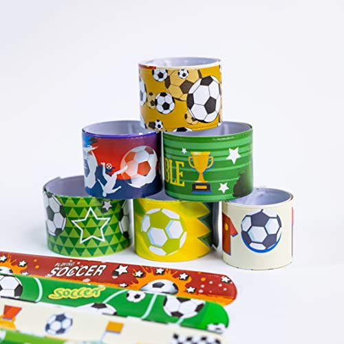 Toyseum 30 x Fußball-Slap-Bänder für Fußball-Partytütenfüller, ideal für Ihre Jungen und Mädchen Themen-Fußball-Partytüten, Multi-Pack-Schnappbänder, 30 Stück (10 einzigartige Designs) von Toyseum