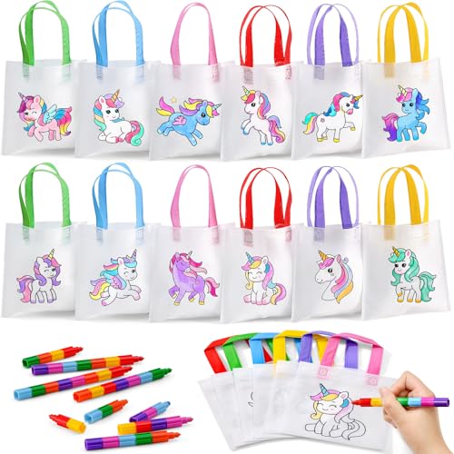 12Stk. Einhorn Taschen zum Bemalen Vliesbeutel Stoffbeutel zum Bemalen für Kinder mit Stapelbar Wachsmalstifte Geschenktüten Mitgebsel Gastgeschenk Kindergeburtstag Taschen Malset Bastelset Kinder 12Stk. Einhorn Taschen zum Bemalen Vliesbeutel Stoffbeutel zum Bemalen für Kinder mit Stapelbar Wachsmalstifte Geschenktüten Mitgebsel Gastgeschenk Kindergeburtstag Taschen Malset Bastelset Kinder von Toyssa