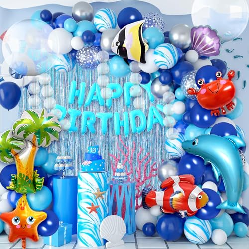Toyssa Unterwasserwelt Geburtstag Deko Meer Party Deko mit Luftballon Girlande Blau Fische Hai Helium Ballons Lametta Blaue Ozean Kindergeburtstag Dekoration Party Zubehör für Mädchen Jungen Kinder Toyssa Unterwasserwelt Geburtstag Deko Meer Party Deko mit Luftballon Girlande Blau Fische Hai Helium Ballons Lametta Blaue Ozean Kindergeburtstag Dekoration Party Zubehör für Mädchen Jungen Kinder von Toyssa