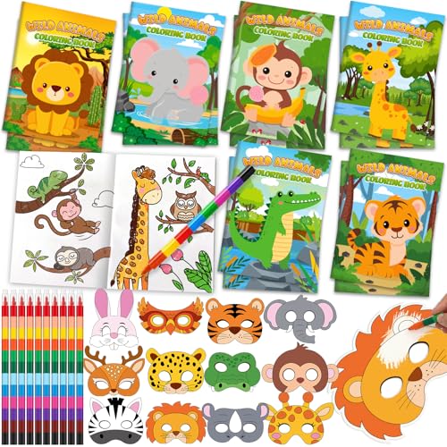 Toyssa Dschungel Tiere Party Mitgebsel Kindergeburtstag Gastgeschenke mit Malbuch Maske Geschenktüten Buntstift, Dschungel Tiere Give Aways Mitbringsel Kindergeburtstag für Kinder Jungen Mädchen Toyssa Dschungel Tiere Party Mitgebsel Kindergeburtstag Gastgeschenke mit Malbuch Maske Geschenktüten Buntstift, Dschungel Tiere Give Aways Mitbringsel Kindergeburtstag für Kinder Jungen Mädchen von Toyssa