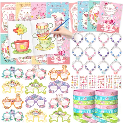 Toyssa Teeparty Mitgebsel Kindergeburtstag Gastgeschenke mit Malbuch Partybrillen Armband Silikonarmband Temporäre Tattoos, Pinata Füllung Give Aways Mitbringsel Kindergeburtstag für Kinder Mädchen Toyssa Teeparty Mitgebsel Kindergeburtstag Gastgeschenke mit Malbuch Partybrillen Armband Silikonarmband Temporäre Tattoos, Pinata Füllung Give Aways Mitbringsel Kindergeburtstag für Kinder Mädchen von Toyssa