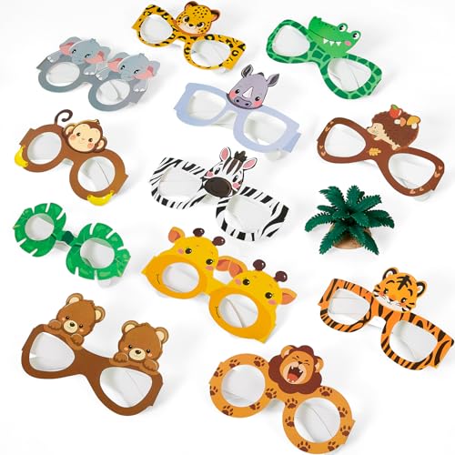 Toyssa Tiere Partybrillen Party Mitgebsel Kindergeburtstag, Dschungel Papier Party Brille Lustige Brillen Kindergeburtstag Gastgeschenke Give Aways Kindergeburtstag für Kinder Jungen Mädchen Toyssa Tiere Partybrillen Party Mitgebsel Kindergeburtstag, Dschungel Papier Party Brille Lustige Brillen Kindergeburtstag Gastgeschenke Give Aways Kindergeburtstag für Kinder Jungen Mädchen von Toyssa