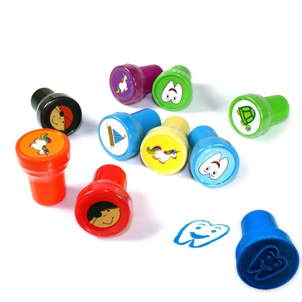 Mitgebsel Kinderstempel mit süßem Motiv, 1 Stk, 3,4cm, Geburtstagsgäste