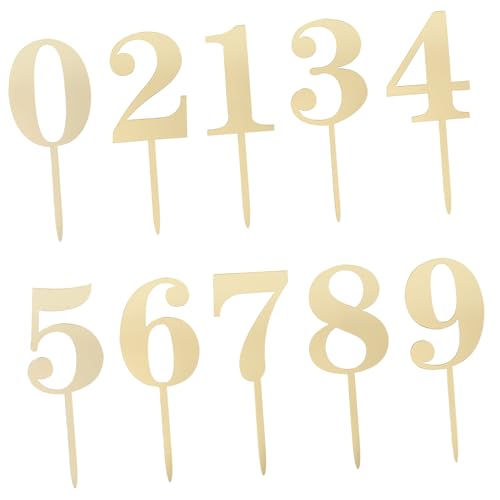 1 Satz Cake Topper Aus Acryl Für Geburtstagskuchen Elegante Tortendekoration Wiederverwendbar Einfache Handhabung Goldfarben 20 Stück von Toyvian