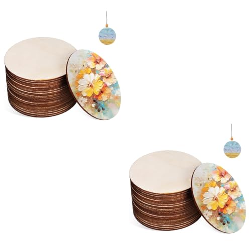 2 Sätze Runde Holzscheiben Unvollendete Holzuntersetzer Für Bastelarbeiten Hochzeitsdekoration Diy Ornamente Pyrographie Und Mehr 20 Stück * 2 von Toyvian