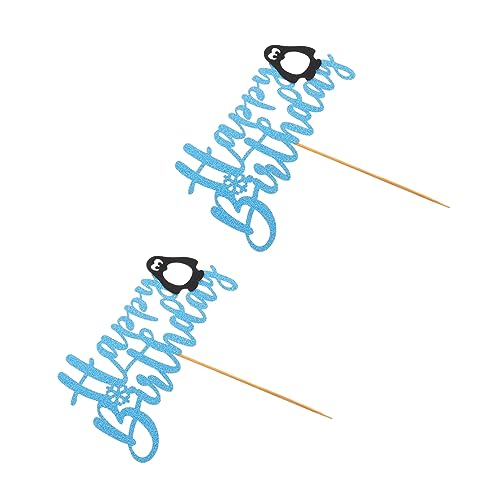 2 Stück Torten Einleger Karten Dekorative Dessert Picks für Geburtstagsfeiern Personalisiertes Party Zubehör mit Pinguin 2 Stück Torten Einleger Karten Dekorative Dessert Picks für Geburtstagsfeiern Personalisiertes Party Zubehör mit Pinguin von Toyvian
