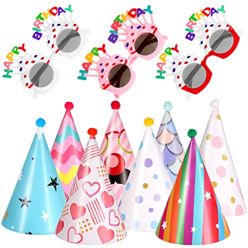 Toyvian Make-up-Brille 1 Satz Geburtstagsbrille Partyhüte Für Kegel Partyhut Bommel Clown-kegel-pom-pom-hut Neuheit Brillen Mädchenmütze Kuchen Clown-hut Kind : Kunststoff Erwachsener von Toyvian