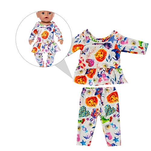 Toyvian 1 Satz Halloween-Puppenkleidung Kleidungsstücke für 18-Zoll-Puppen Wunderschöne Puppenkleidung Kleidung für Puppe Exquisite Puppen-Outfits Puppenoutfit mit Pumokin-Muster Stoff von Toyvian