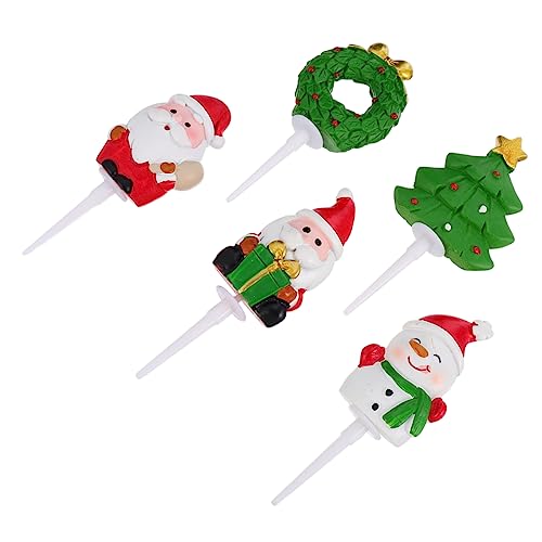 Toyvian 1 Satz Kuchendekorations Add On Weihnachtskuchenaufsatz Frohe Weihnachten Kuchendekorationen Festival Themen Kuchendekor Weihnachtskuchenaufsätze 5 Stück von Toyvian