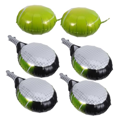 Toyvian 1 Satz Tennisschlägerballon Tennisball-Ballon für Partyballons Tennis Ball Dekoration Partygeschenk Geburtstagsballon Luftballons mit Sportmotiven Ballondekor Aluminiumfolie von Toyvian