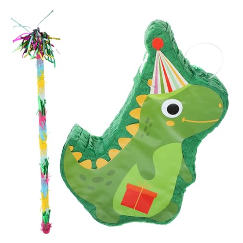 Toyvian 1 Satz Süßigkeiten-pinata Dinosaurier-party-pinata Hängendes Pinata-dekor Und Pinata-stick Cinco De Pinata-dekoration Süße Piñata Papier Braut Spiel Requisiten Füllung von Toyvian