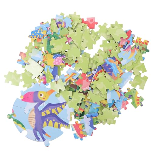 Toyvian 1 Schachtel Kinderpuzzle Tier-Puzzle-Spielzeug Passendes Dinosaurier-holzpuzzle Dinosaurier-Puzzles Aus Holz Tier-lernrätsel Tierpuzzleblöcke Zeichenbrett Kleinkind Runden Hölzern von Toyvian
