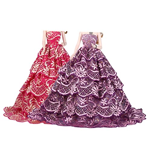 Toyvian 1 Stück Puppenhochzeitskleid Puppen Kleidung für puppenkleidung Puppenoutfit Puppenkleidung für Puppenpartykleid Puppenkostüm passendes Outfit Puppe edles Partykleid Rosy von Toyvian