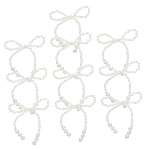 Toyvian 10 Stück Faux Pearl Bow Cake Decorations Weiße Perlen Bow Knot Cupcake Toppers für Hochzeiten Geburtstagsfeiern und Diy Dekorationen Vielseitig und von Toyvian