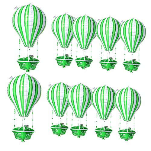 Toyvian 10 Stück Heißluftballon Party Metallisch room decoration dekoration kinderzimmer rote schwarze und weiße Luftballons Aluminium -Filmballons Aluminiumfolie Green von Toyvian