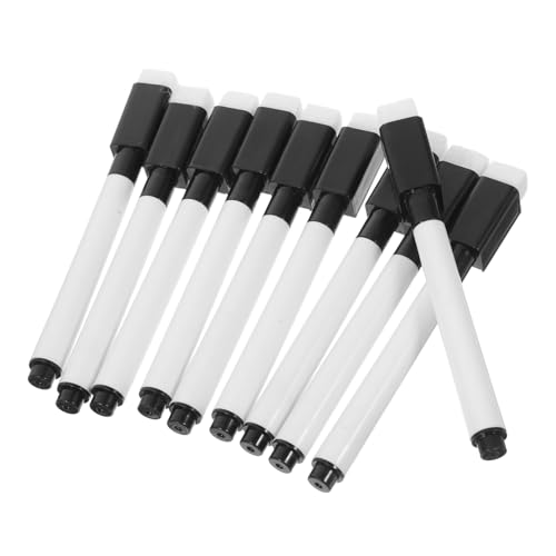 Toyvian 10 Stück Magnetische Whiteboard Marker mit Radierfunktion Farbauswahl für Büro und Schule Trockene Radiermarker mit Schwarzem Kern und Pinsel Wasserbasierte von Toyvian