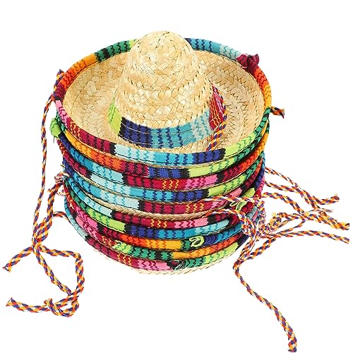 Toyvian 10 Stück Mini-Haustier Mütze Hundemütze Sombrero Hut Für Katze Katzenhüte Kopfschmuck Für Welpen Hut Für Puppe Entzückende Hüte Mini-hüte Katze Warme Mütze Puppenhüte Colorful Gras von Toyvian