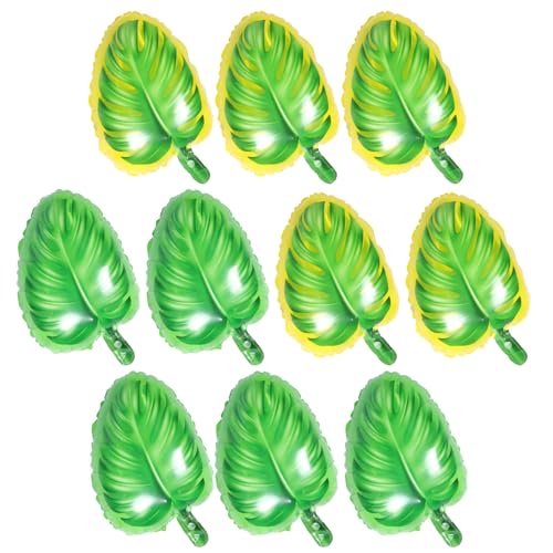 Toyvian 10 Stück Teiliges Hawaiianisches Monstera Luftballon Gelb und Grün Dschungel Party Dekoration Sommerfest Ballons für Musikfestivals und Geburtstagsfeiern von Toyvian