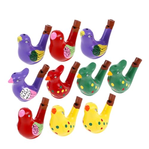 Toyvian 10 Stück Teiliges Keramik Vogelpfeifen Bunte aus Sicherem Langlebigem Material Klare Töne für Musikförderung und Sportveranstaltungen zur Kognitiven Entwicklung von Toyvian