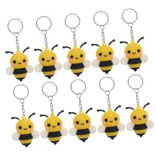 Toyvian 10 Stück Teiliges Niedliche Bienen Schlüsselanhänger Cartoon Bienen Design Leichte Anhänger für Taschen und Schlüssel Bienenmotto Party Deko und Gastgeschenke von Toyvian