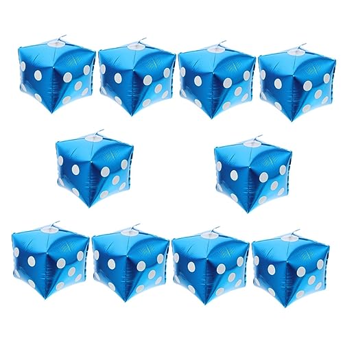 Toyvian 10 Stück Würfel Ballon umwerben Luftballons dekorativ Pastell Fest Rosa farbig Partyballon Gaming-Ballons würfel folienballons Ballondekorationen Partyzubehör Aluminiumfolie Blau von Toyvian