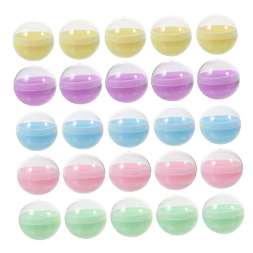 Toyvian 100 Stück Halbtransparente Macaronfarbene Drehbare Plastik Kapseln für Kaugummiautomaten Vielseitige Nachfüllbare Behälter für Bastelarbeiten Spielzeuge und Partygeschenke von Toyvian