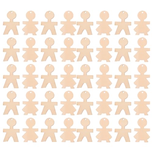 Toyvian 100 Stück Holzfiguren zum Aufhängen: Holzfiguren zum Basteln für Kinder, Jungen und Mädchen, Geschenkanhänger für Partys zu Hause, Dekoration, Bastelprojekt Toyvian 100 Stück Holzfiguren zum Aufhängen: Holzfiguren zum Basteln für Kinder, Jungen und Mädchen, Geschenkanhänger für Partys zu Hause, Dekoration, Bastelprojekt von Toyvian