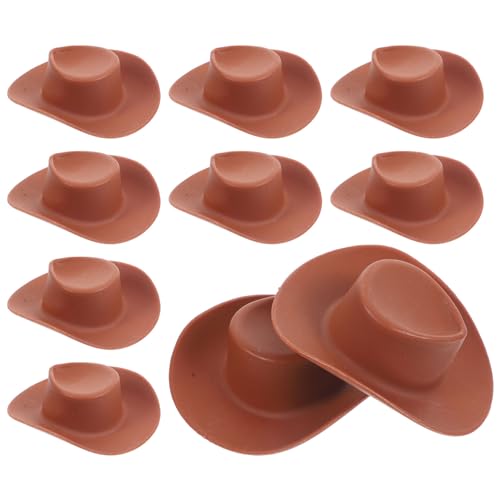 Toyvian 10St Kleiner Hut puppenkleidung puppenhauszubehör Puppenhut Miniaturdekoration Cowboy-Hut Puppenstrohhüte Mini-Hut kleine Hütchen zum Basteln kleine Hüte zum Basteln Plastik Brown Toyvian 10St Kleiner Hut puppenkleidung puppenhauszubehör Puppenhut Miniaturdekoration Cowboy-Hut Puppenstrohhüte Mini-Hut kleine Hütchen zum Basteln kleine Hüte zum Basteln Plastik Brown von Toyvian