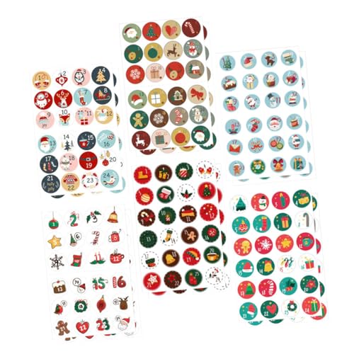 Toyvian 12 Blätter einpacken geldgeschenke verpacken dekorativer Etikettenaufkleber weihnachtliche Leckereien-Boxen Aufkleber für die Weihnachtsfeier Umschlagschließer Papier von Toyvian