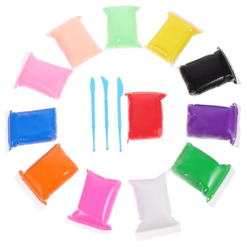 Toyvian 12 Packungen Modelliermasse-Kit Jedenfalls formbar Herstellung Modellieren Hey Modelliermasse für Kleinkinder Ton-Kit DIY bunter Kind DIY ton Plastik Colorful von Toyvian