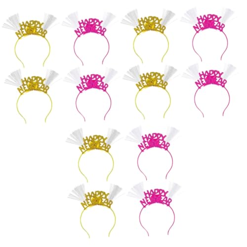 Toyvian 12 Stk Kinder-tiara Silvester Haarband Geführtes Weihnachtsstirnband 2021 Silvesterpartybevorzugung Glasfaser-stirnbänder Leuchtender Haarreif Frohes Neues Stirnband Geschenk Blitz von Toyvian