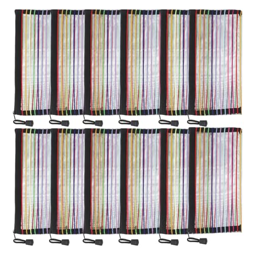 Toyvian 12 Stück Mesh-Reißverschluss-Aktentaschen, wasserdichte Dokumentenordner aus Kunststoff, Reißverschluss-Dokumentenbeutel, Make-up-Organizer-Taschen für die Aufbewahrung im Schulbüro zu von Toyvian