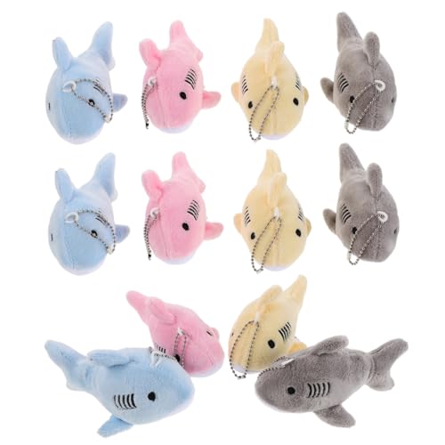 Toyvian 12 Stück Teiliges Mini Plüsch Schlüsselanhänger Niedliche Gefüllte Meeresräuber-Anhänger als Rucksack Taschencharm Vielseitige Ozeanische Partygeschenke in Verschiedenen Farben von Toyvian